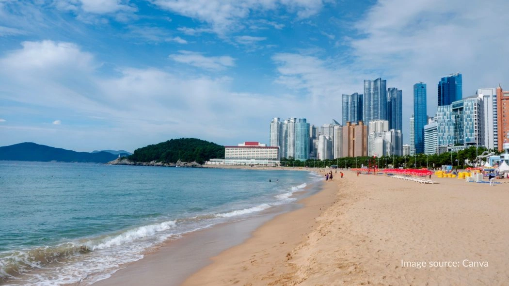 Wisata ke Haeundae Beach dalam itinerary Korea 7 hari