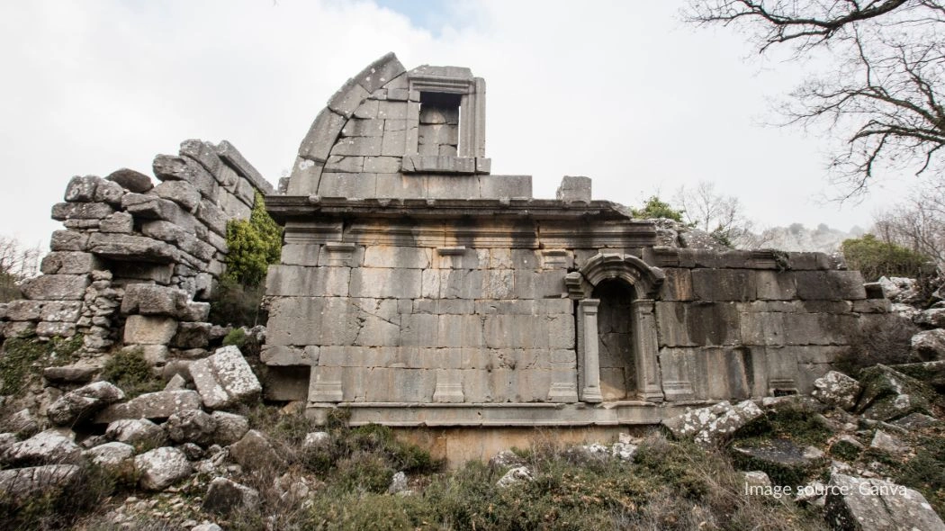 Sisa reruntuhan di Ancient City Termessos