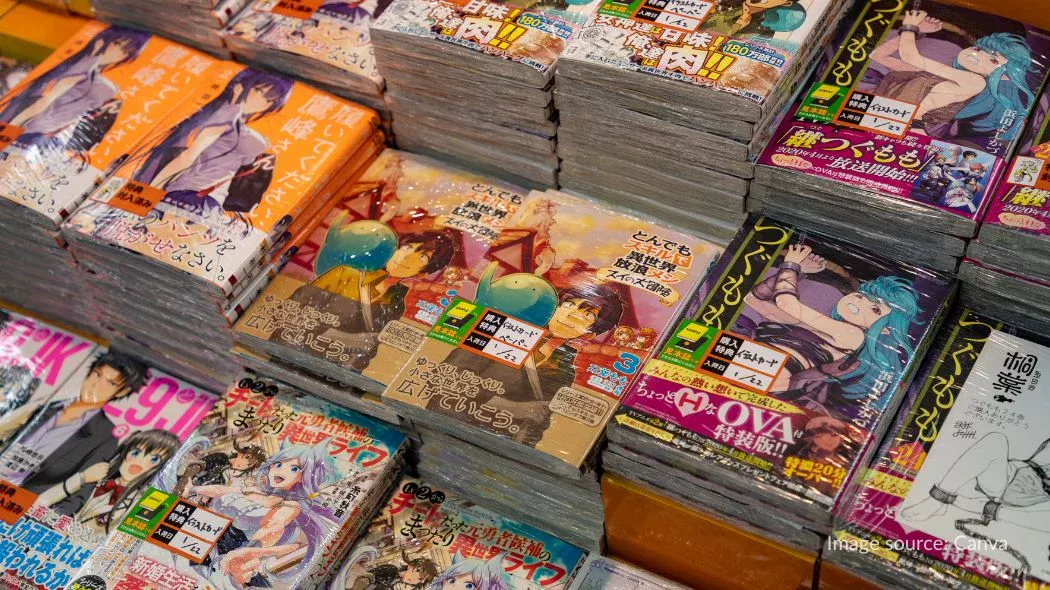 Tumpukan komik anime Jepang