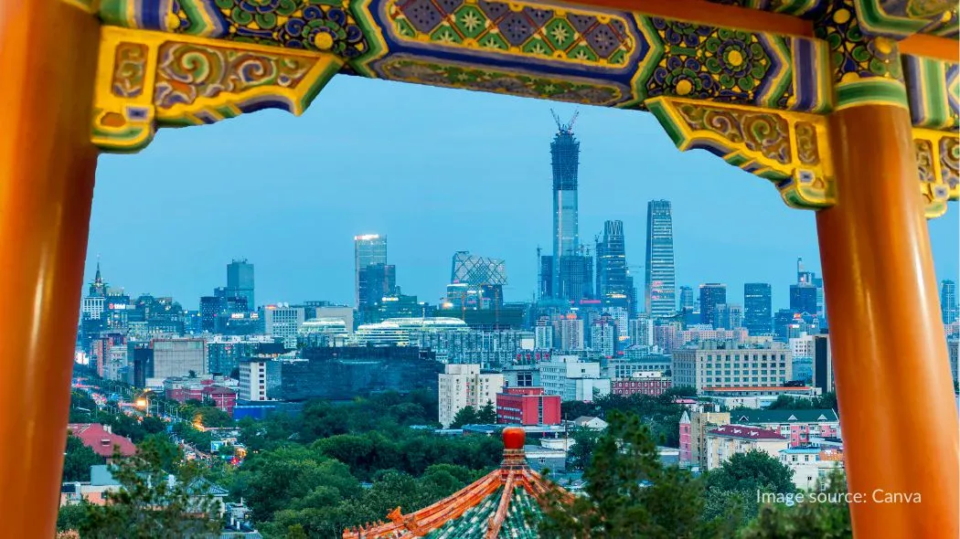 View kota Beijing dari salah satu paviliun di Jingshan Park
