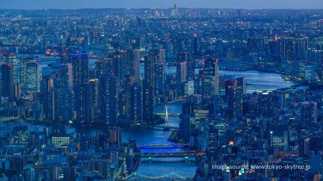 Pemandangan kota dari Tokyo Skytree