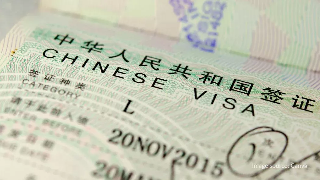 Tampak visa L yang disetujui, jenis visa china untuk berwisata