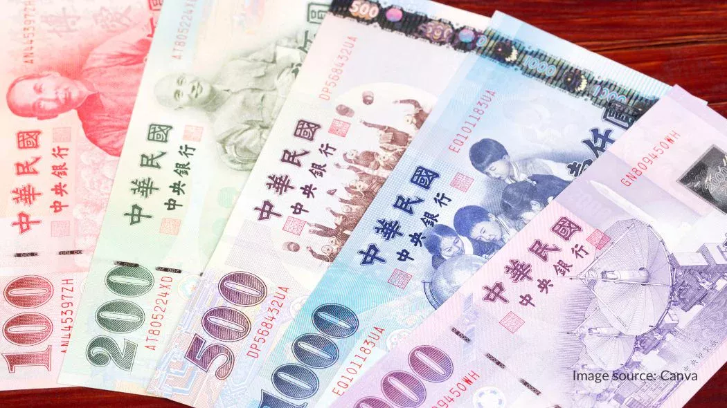 Beberapa lembar dollar Taiwan