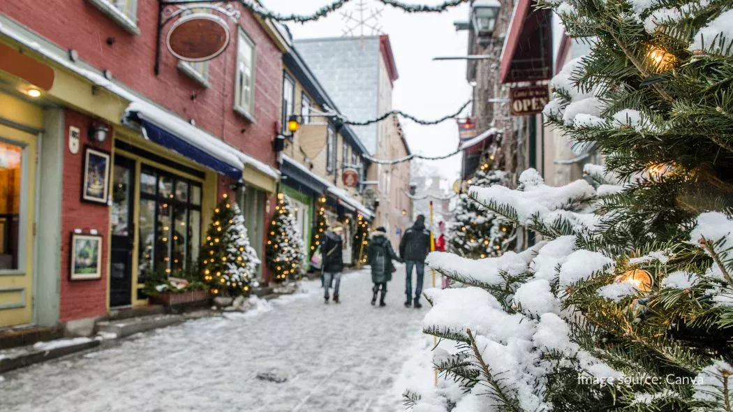 Quartier Petit Champlain di musim dingin