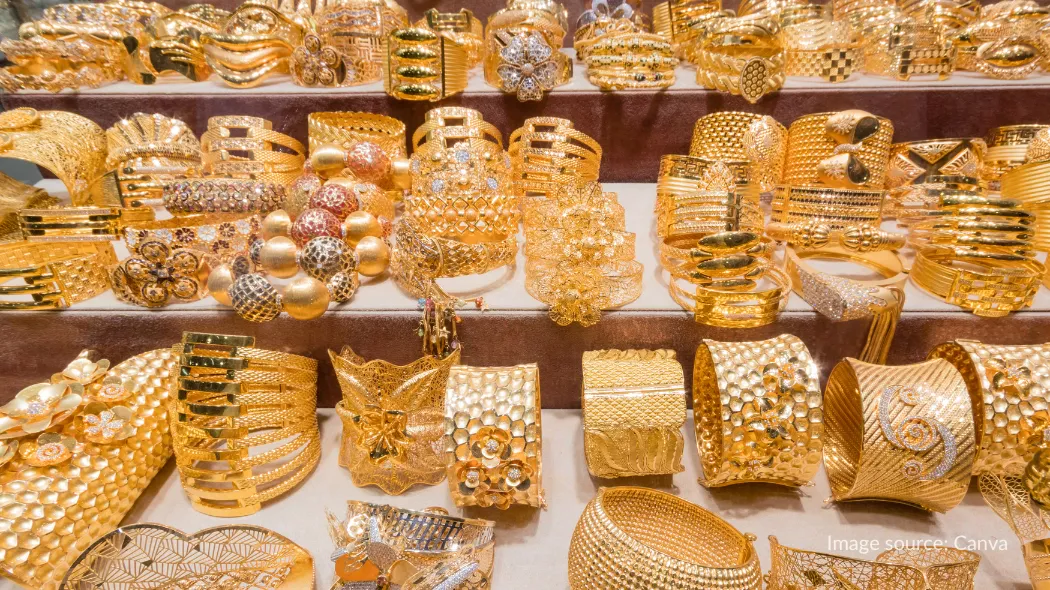 Emas yang dijual di Gold Souk Dubai