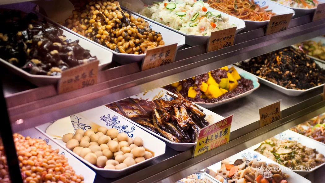 Etalase makanan di Nishiki Market
