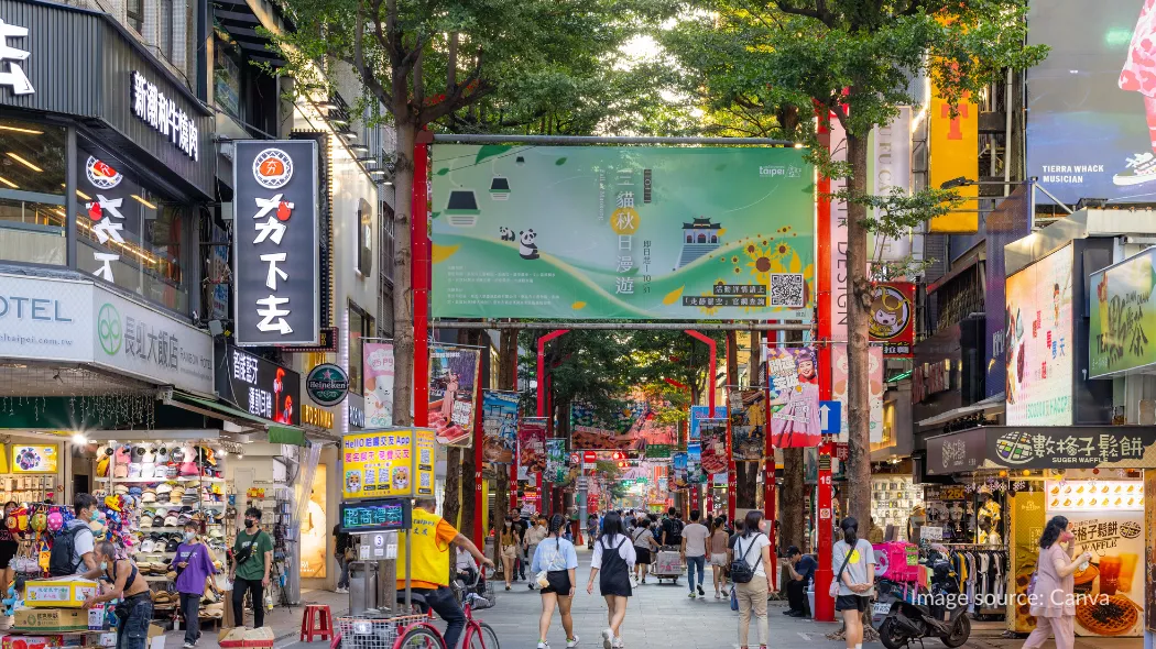 Kawasan belanja di Taipei