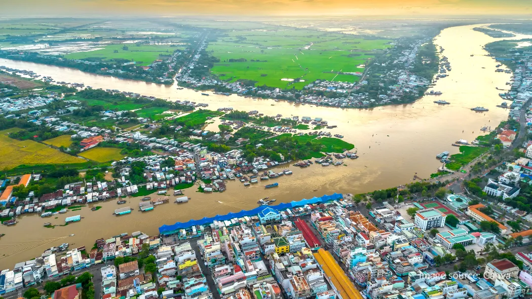 Kawasan kota Chau Doc Vietnam